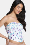 Zivame Non-Padded Short Slip Corset - Purple Print — thumbnail 4